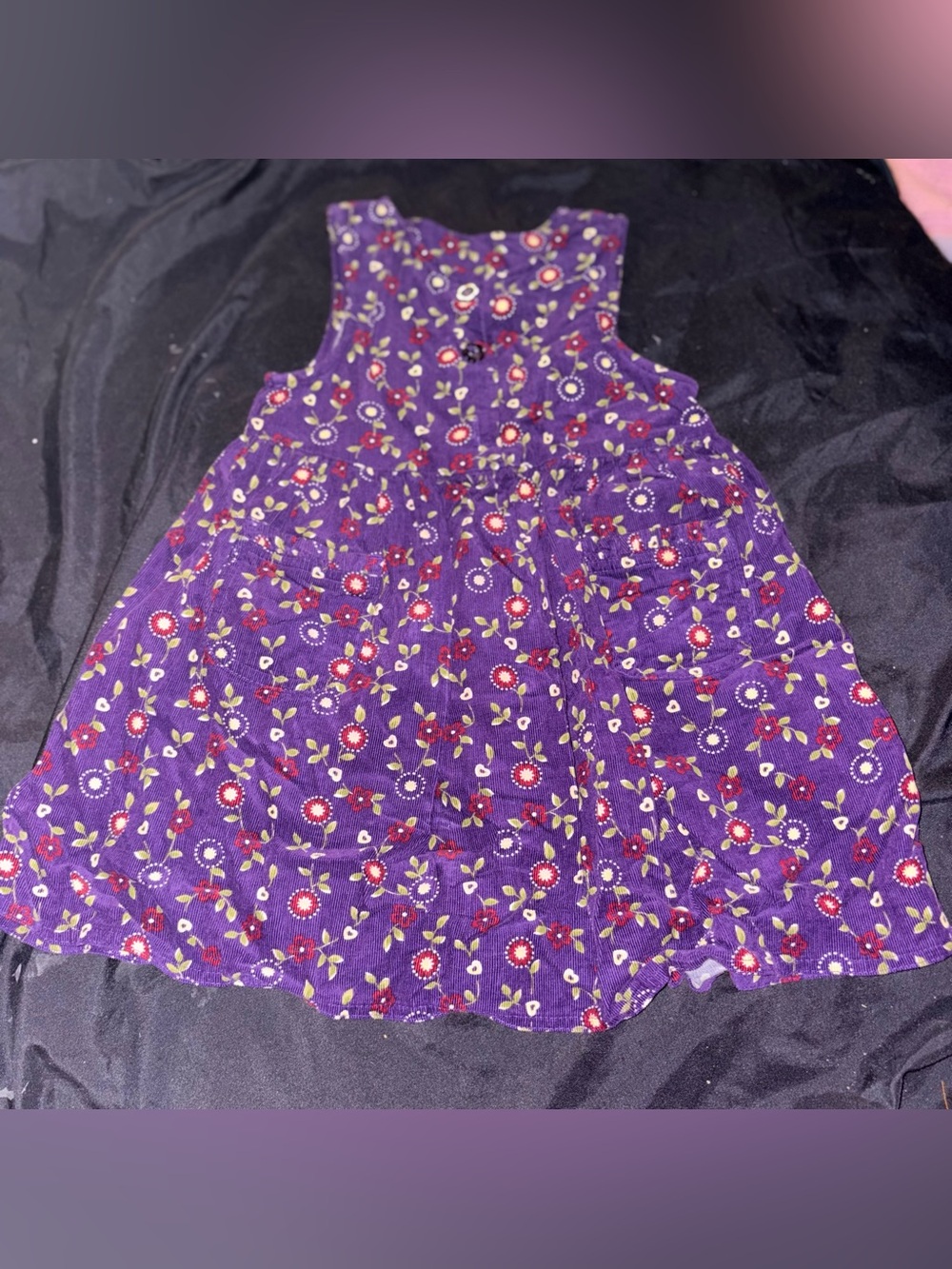 1990's Vintage McKids purple corduroy dress size 3T